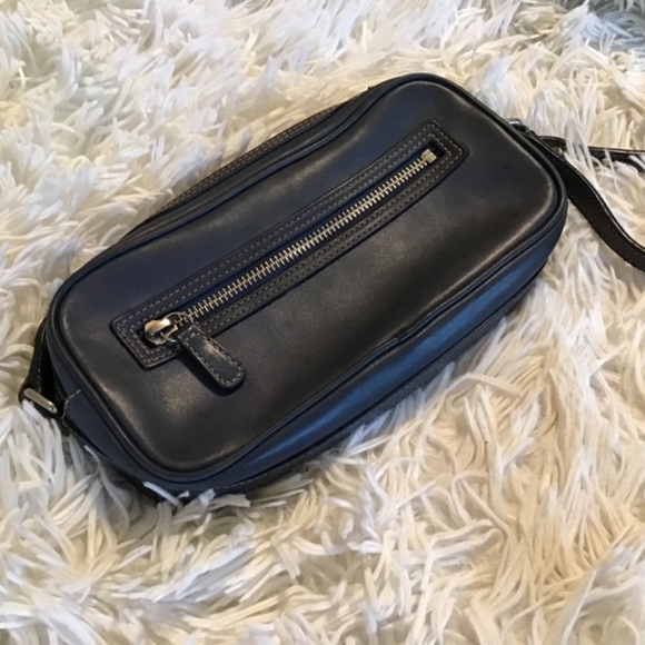 Y2K Coach Mini Camera Bag Vintage Blue Leather Baguette - Picture 7 of 8